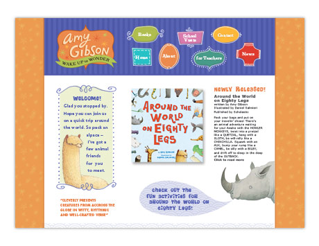 website for children's book author Amy Gibson